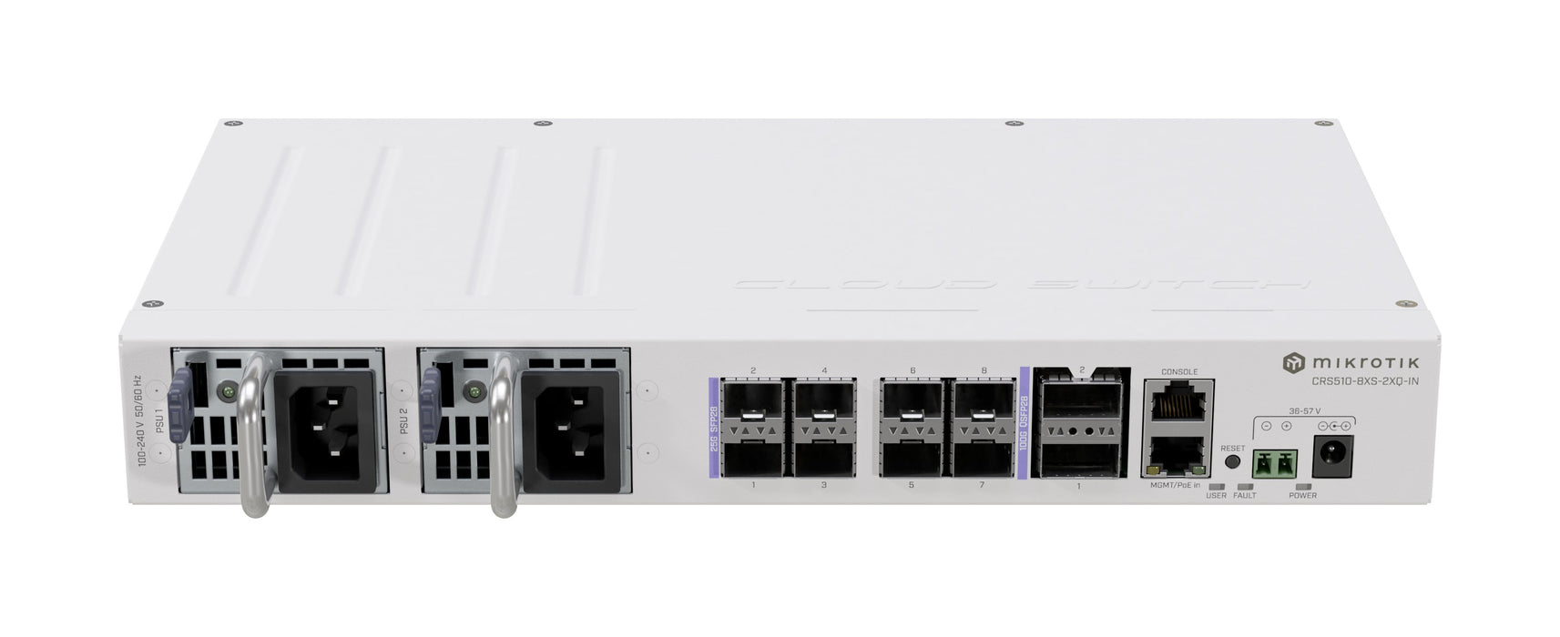 EAN 4752224008466 - Mikrotik CRS510-8XS-2XQ-IN switch L3 Fast Ethernet (10/100) Energía sobre Ethernet (PoE) Blanco imagen 1