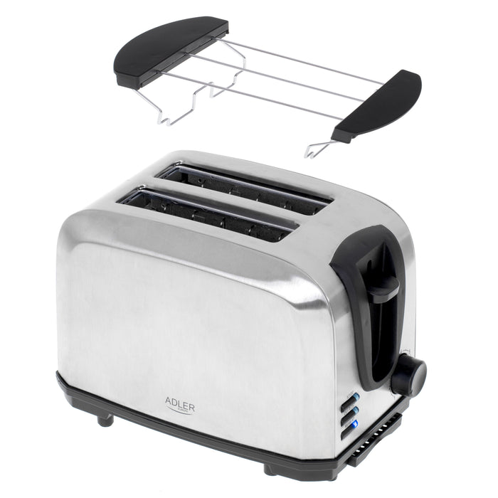 EAN 5903887802178 - Adler AD 3222 tostadora 7 2 rebanada(s) 1000 W Plata imagen 2