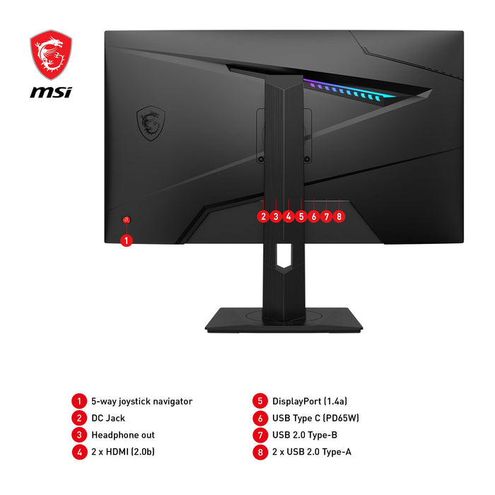 EAN 4711377126205 - MSI MAG 274QRFDE QD E2 pantalla para PC 68,6 cm (27") 2560 x 1440 Pixeles Wide Quad HD LCD Negro imagen 6