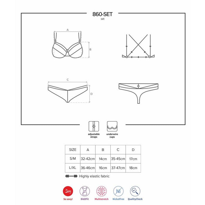 860-Set-1 Set 2 Piezas Color Negro Talla (Interno):S/M