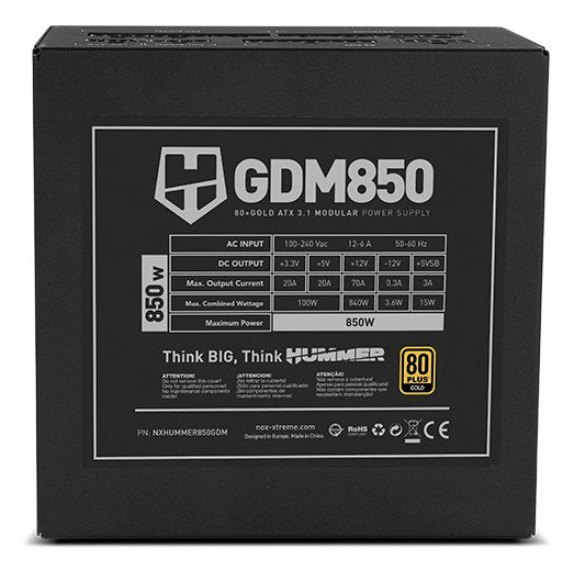EAN 8436587976063 - NOX Hummer GDM 850W GOLD unidad de fuente de alimentación 20+4 pin ATX ATX Negro imagen 6