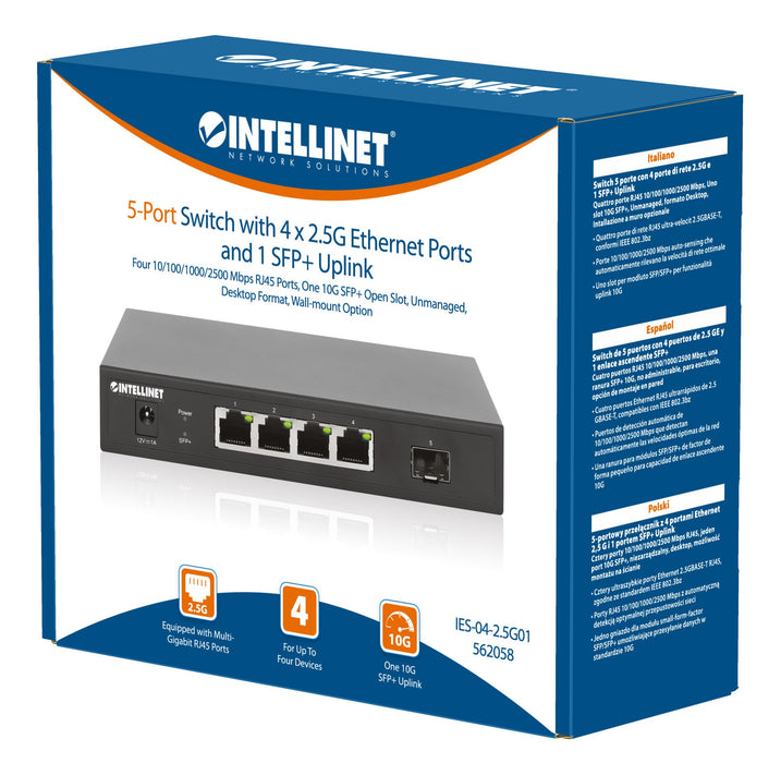 EAN 0766623562058 - Intellinet 562058 switch No administrado 2.5G Ethernet (100/1000/2500) Negro imagen 8