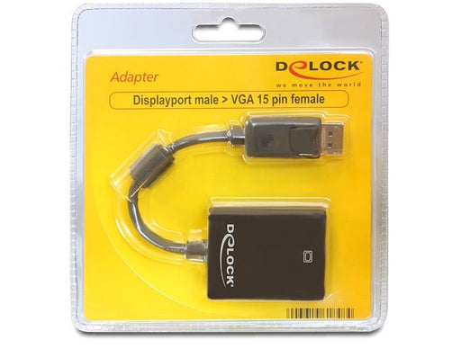 EAN 4043619618484 - DeLOCK 61848 adaptador de cable de vídeo 0,125 m VGA (D-Sub) DisplayPort Negro imagen 2