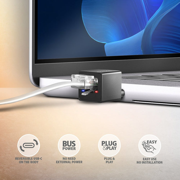 EAN 8595247907820 - Axagon ADE-MINIC USB-C 3.2 Gen 1 Gigabit Ethernet MINI adapter - schwarz - Adapter - Digital/Daten 1000 M imagen 3