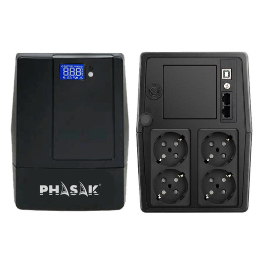 EAN 5605922015023 - Phasak Esential sistema de alimentación ininterrumpida (UPS) Línea interactiva 1 kVA 600 W 4 salidas AC imagen 2