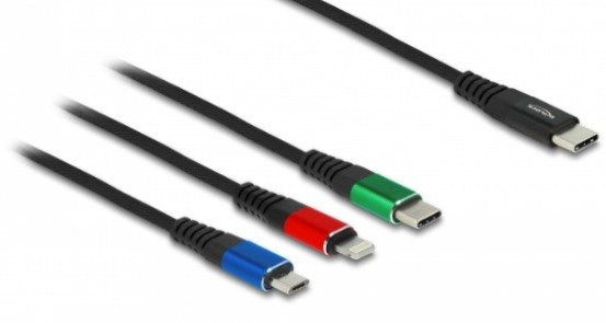 EAN 4043619868209 - DeLOCK 86820 cable USB USB 2.0 0,3 m USB C USB C/Micro-USB B/Lightning Negro, Azul, Verde, Rojo imagen 1