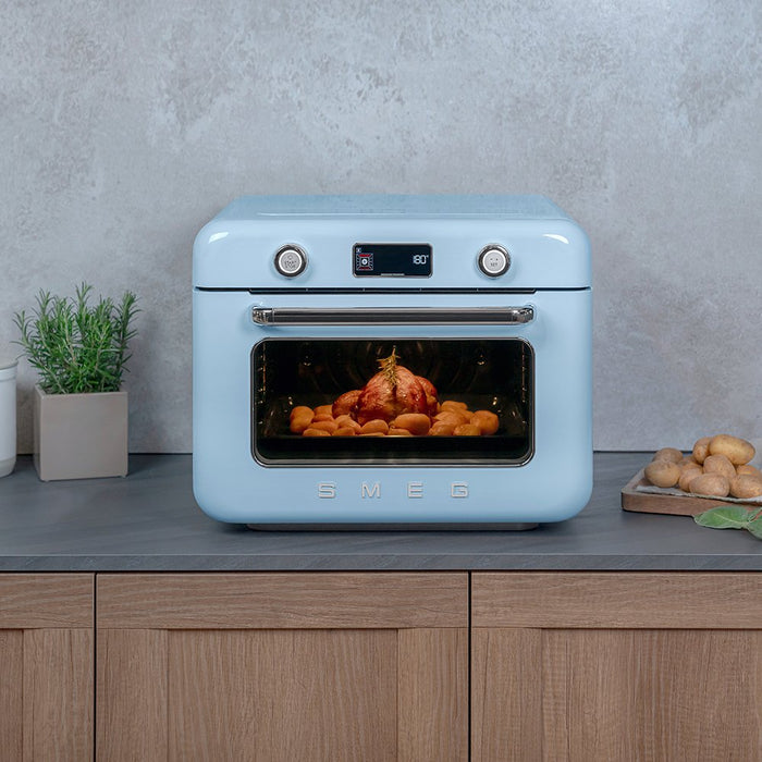 EAN 8017709333874 - Smeg COF01PBEU horno de vapor Pequeño Azul, Acero inoxidable Botones, Giratorio imagen 6