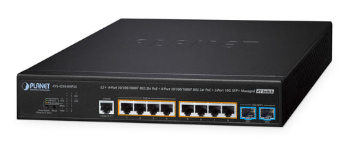 EAN 4711605289191 - PLANET L2+ 4-Port 10/100/1000T 802.3bt PoE + 4-Port 10/100/1000T 802.3at PoE + 2-Port 10G SFP+ Managed AV imagen 1