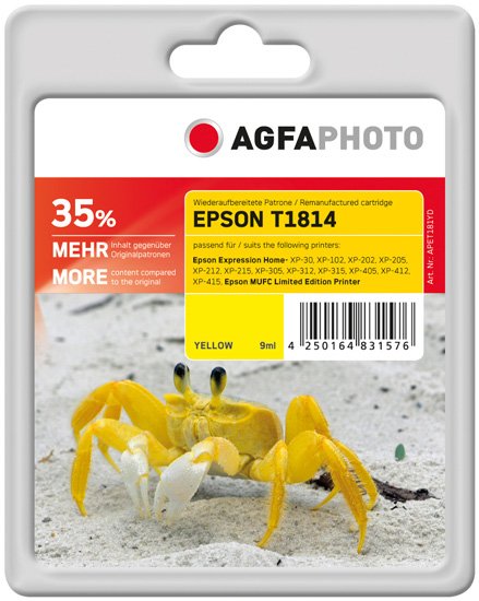 EAN 4250164831576 - AgfaPhoto APET181YD cartucho de tinta 1 pieza(s) Amarillo imagen 1