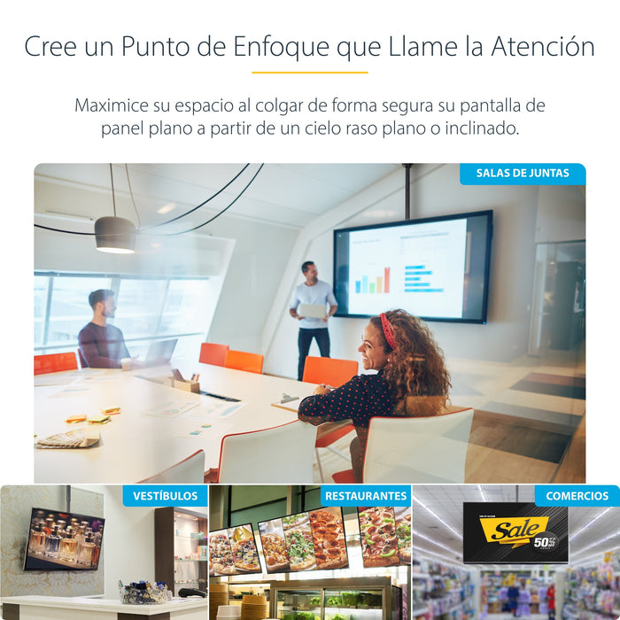 EAN 0065030865470 - StarTech.com FLATPNLCEIL soporte para pantalla de señalización 190,5 cm (75") Negro imagen 10