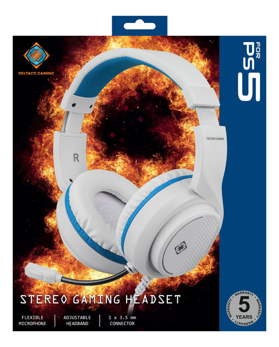 EAN 7333048052643 - Deltaco Gaming GAM-127-W auricular y casco Auriculares Alámbrico Diadema Juego Azul, Blanco imagen 7