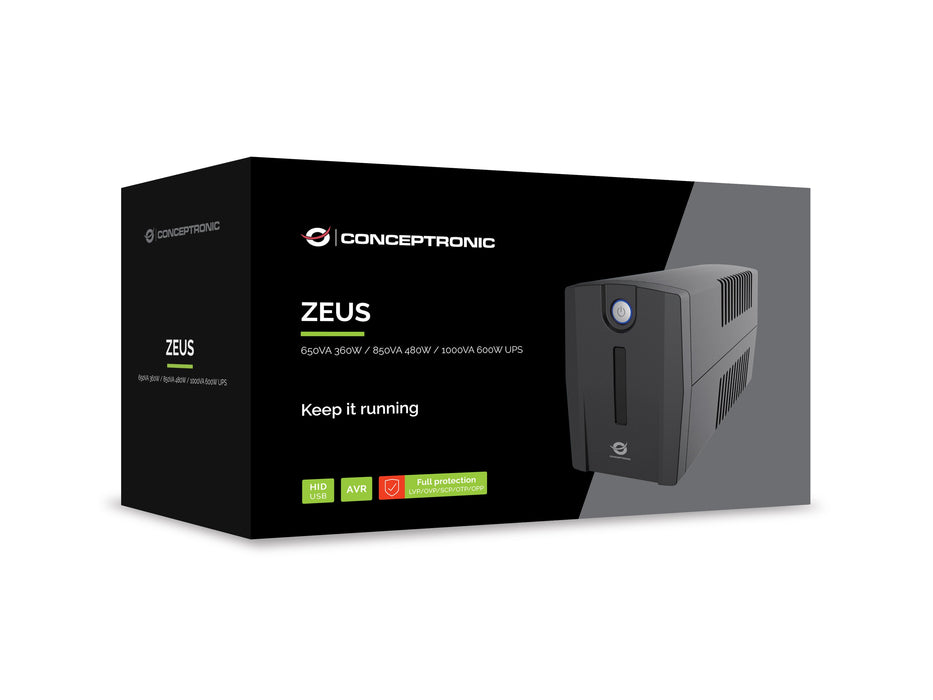 EAN 4015867241431 - Conceptronic ZEUS01G sistema de alimentación ininterrumpida (UPS) Línea interactiva 0,65 kVA 360 W 2 sali imagen 6
