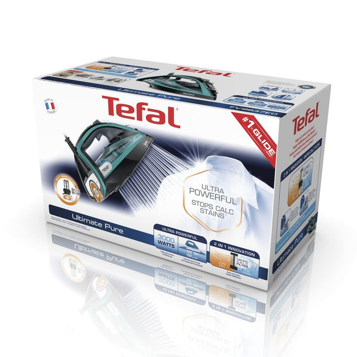 EAN 3121040071441 - Tefal Ultimate Pure FV9844 Plancha vapor-seco Suela Durilium Autoclean 3200 W Negro, Azul imagen 13
