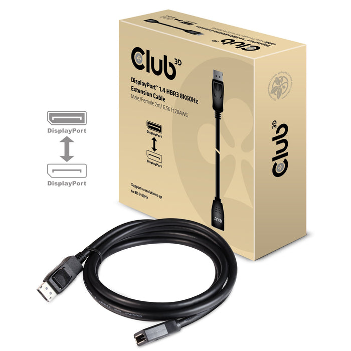 EAN 8719214471316 - CLUB3D CAC-1022 adaptador de cable de vídeo 2 m Displayport 1.4 Negro imagen 2