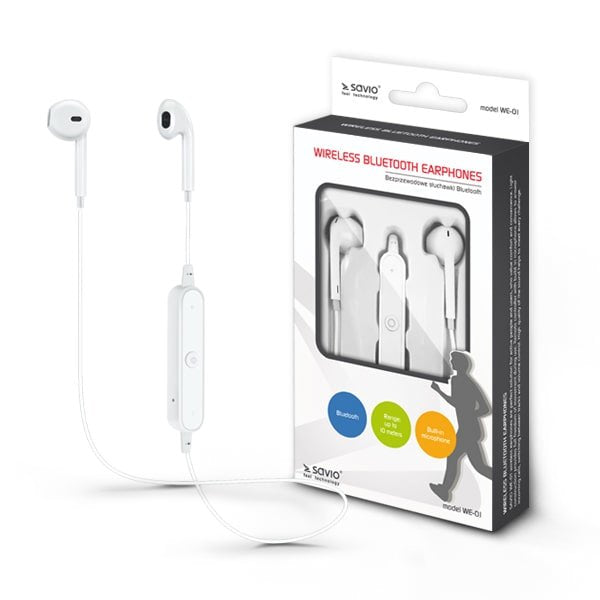 EAN 5901986044840 - Savio WE-01 auricular y casco Auriculares Inalámbrico Dentro de oído Llamadas/Música Bluetooth Blanco imagen 7