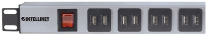 EAN 0766623164580 - Intellinet 164580 unidad de distribución de energía (PDU) 1U Azul, Gris imagen 4