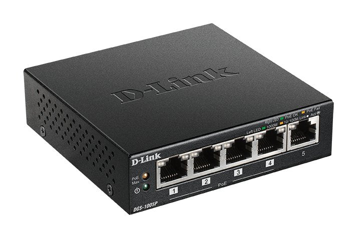 EAN 0790069440984 - D-Link DGS-1005P/E switch No administrado Gigabit Ethernet (10/100/1000) Energía sobre Ethernet (PoE) Neg imagen 1
