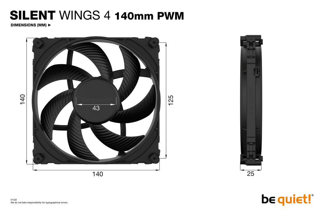 EAN 4260052188880 - be quiet! SILENT WINGS 4 | 140mm PWM Carcasa del ordenador Ventilador 14 cm Negro 1 pieza(s) imagen 5