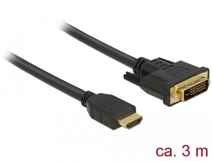 EAN 4043619856558 - DeLOCK 85655 adaptador de cable de vídeo 3 m HDMI tipo A (Estándar) DVI Negro imagen 1