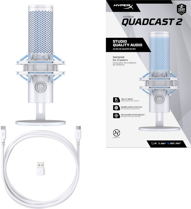EAN 0198701366171 - HyperX QuadCast 2 - USB Microphone (Frost) Gris Micrófono de superficie para mesa imagen 10