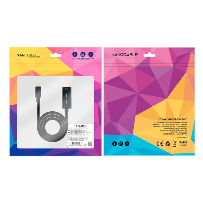 EAN 8433281015463 - Nanocable 10.15.5105 adaptador de cable de vídeo USB Tipo C imagen 5