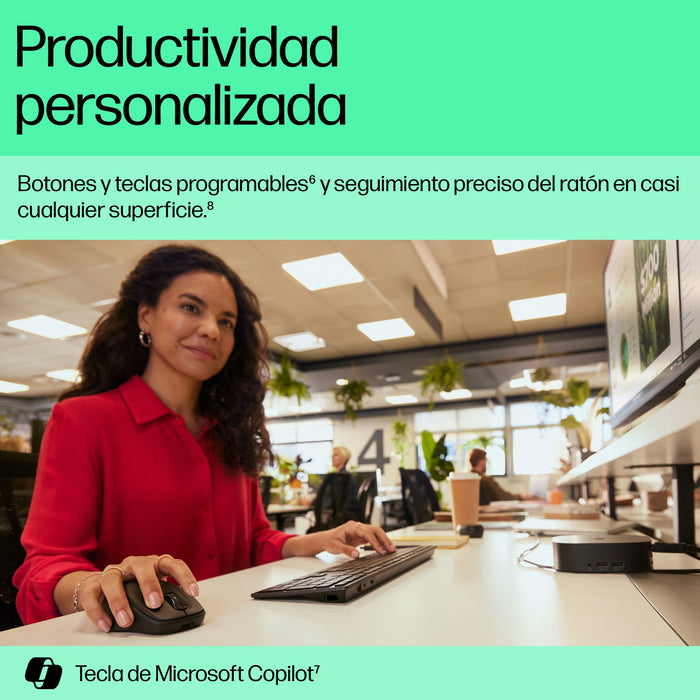 EAN 0198122955336 - HP 725 Multi-Device Rechargeable Wireless Keyboard and Mouse Combo teclado Ratón incluido Oficina RF Wire imagen 3