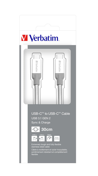 EAN 0023942488675 - Verbatim 48867 cable USB USB 3.2 Gen 2 (3.1 Gen 2) 0,3 m USB C Plata imagen 6