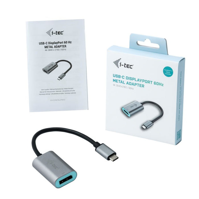 EAN 8595611702617 - i-tec Metal C31METALDP60HZ adaptador de cable de vídeo 0,15 m USB Tipo C Gris, Turquesa imagen 4