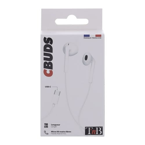 EAN 3303170105160 - T'nB C-Buds Auriculares Alámbrico Dentro de oído Llamadas/Música USB Tipo C Blanco imagen 7