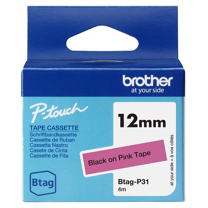 EAN 4977766836005 - Brother BTAG-P31 cinta para impresora de etiquetas Negro sobre rosa imagen 1