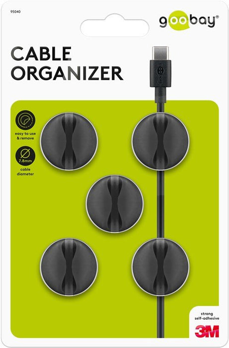 EAN 4040849950407 - Goobay 95040 organizador de cables Universal Soporte para cables Negro 5 pieza(s) imagen 9