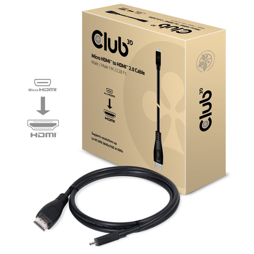 EAN 8719214470678 - CLUB3D CAC-1351 cable HDMI HDMI tipo D (Micro) HDMI tipo A (Estándar) Negro imagen 2