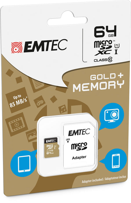 EAN 3126170142276 - Emtec microSD Class10 Gold+ 64GB MicroSDXC Clase 10 imagen 2