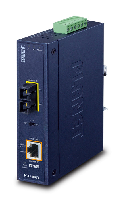 EAN 4711213686955 - PLANET IP30 Industrial 10/100/1000BA convertidor de medio 1000 Mbit/s Azul imagen 1