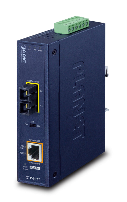 EAN 4711213686955 - PLANET IP30 Industrial 10/100/1000BA convertidor de medio 1000 Mbit/s Azul imagen 1