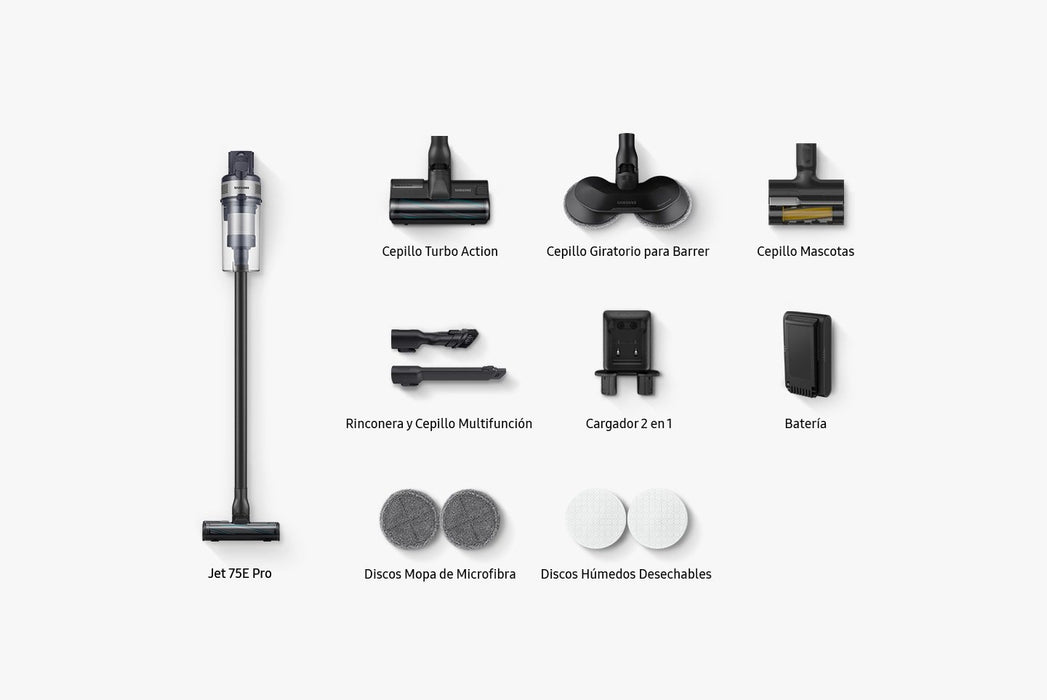 EAN 8806095108735 - Samsung VS20B75ADR5 Corriente alterna Secar HEPA Sin bolsa 0,8 L 550 W Negro, Gris imagen 8