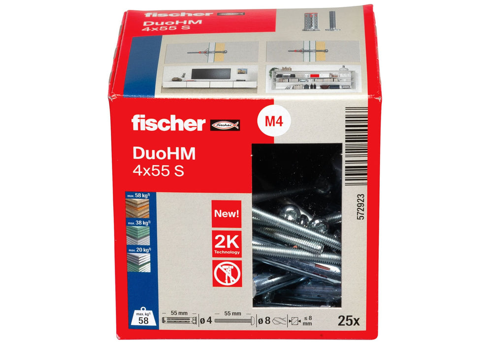 EAN 4048962524017 - Fischer DuoHM 4 x 55 S PH TX Enchufe de pared 55 mm imagen 8