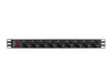 EAN 5901969428261 - Lanberg PDU-09F-0300-BK unidad de distribución de energía (PDU) 9 salidas AC 1U Negro, Gris imagen 1