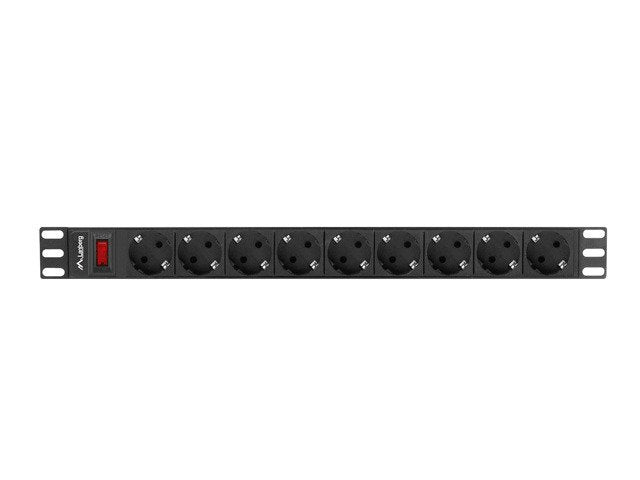 EAN 5901969428261 - Lanberg PDU-09F-0300-BK unidad de distribución de energía (PDU) 9 salidas AC 1U Negro, Gris imagen 1