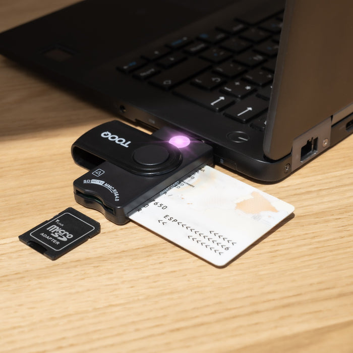 EAN 8433281016309 - TooQ TQR-3012B lector de tarjeta inteligente USB 2.0 imagen 4