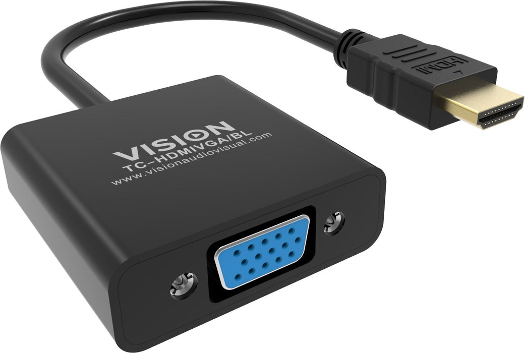 EAN 4979146000006 - Vision TC-HDMIVGA/BL adaptador de cable de vídeo 0,23 m HDMI tipo A (Estándar) VGA (D-Sub) Negro imagen 1