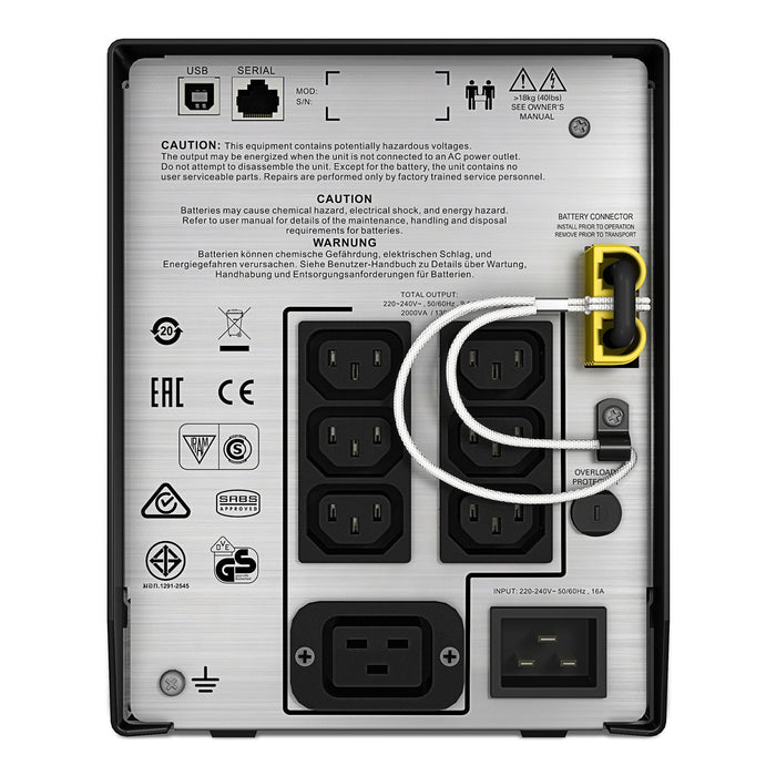 EAN 731304310075 - APC SMC2000I sistema de alimentación ininterrumpida (UPS) Línea interactiva 2 kVA 1300 W 7 salidas AC imagen 2