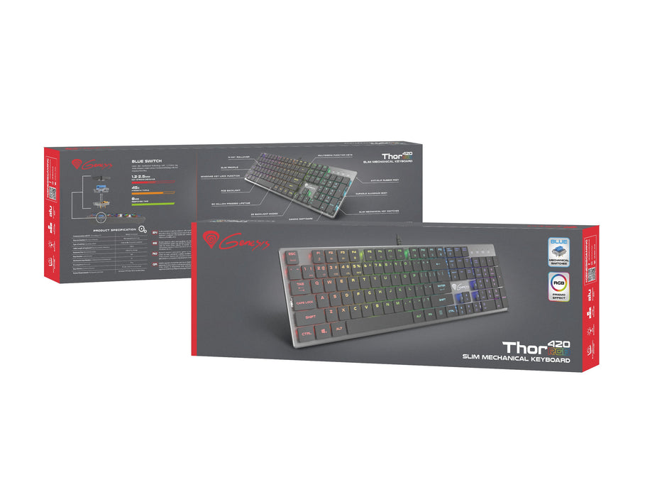 EAN 5901969425581 - GENESIS Thor 420 RGB teclado Juego USB QWERTY Internacional de EE.UU. Plata imagen 7