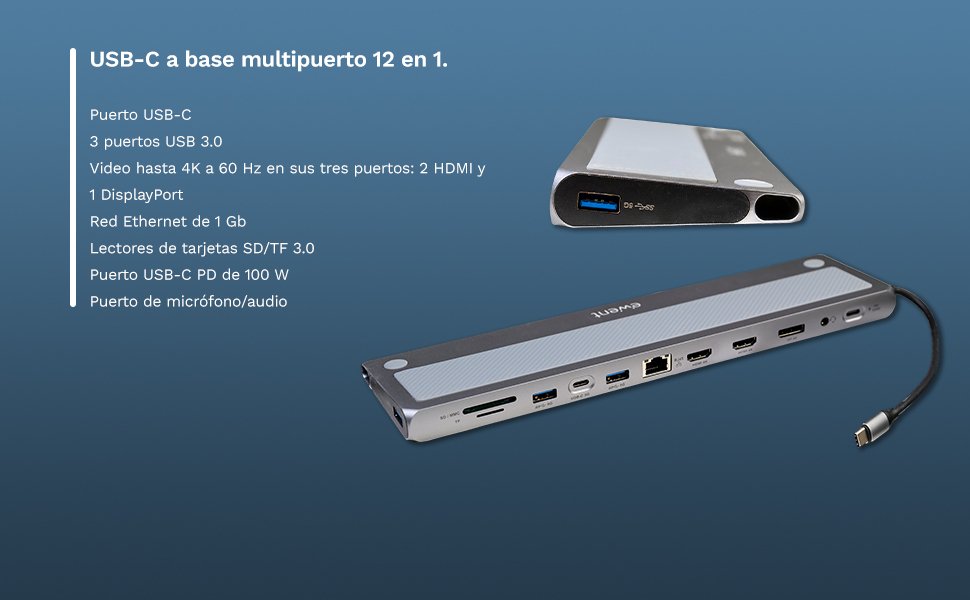 EAN 8052101435351 - Ewent EW1150 base para portátil y replicador de puertos Alámbrico USB 3.2 Gen 1 (3.1 Gen 1) Type-C Alumin imagen 10