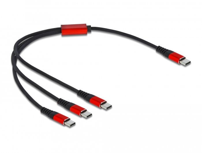 EAN 4043619867127 - DeLOCK 86712 cable USB USB 2.0 0,3 m USB C 3 x USB C Negro, Rojo imagen 1