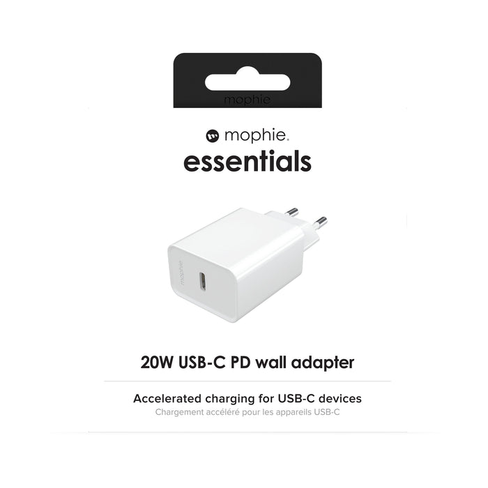 EAN 840056185685 - mophie essentials 20W USB-C PD wall adapter Universal Blanco Corriente alterna Carga rápida Interior imagen 5
