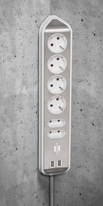EAN 4007123672837 - Brennenstuhl 1153590620 base múltiple 2 m 6 salidas AC Interior Plata, Blanco imagen 12
