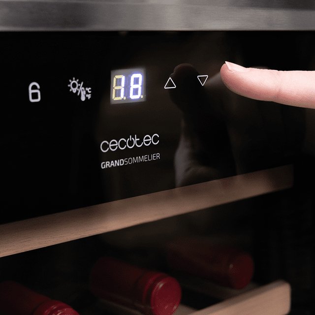 EAN 8435484027168 - Cecotec 02716 enfriador de vino Nevera de vino Independiente Negro, Plata, Transparente 34 botella(s) imagen 7