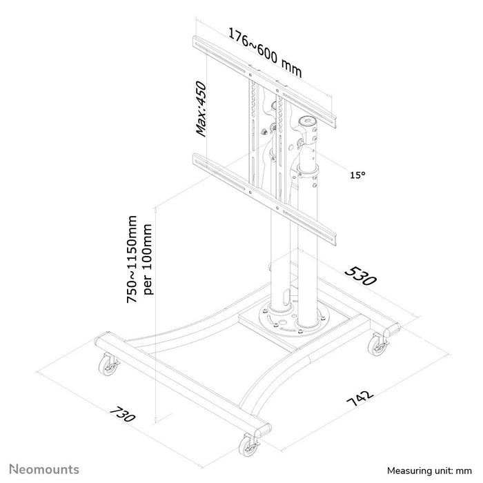 EAN 8717371441609 - Neomounts PLASMA-M1200 soporte para pantalla de señalización 177,8 cm (70") Plata imagen 9