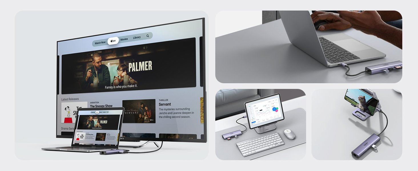 EAN 6957303865154 - Ugreen 60515 base para portátil y replicador de puertos Alámbrico USB 3.2 Gen 1 (3.1 Gen 1) Type-C Gris imagen 10